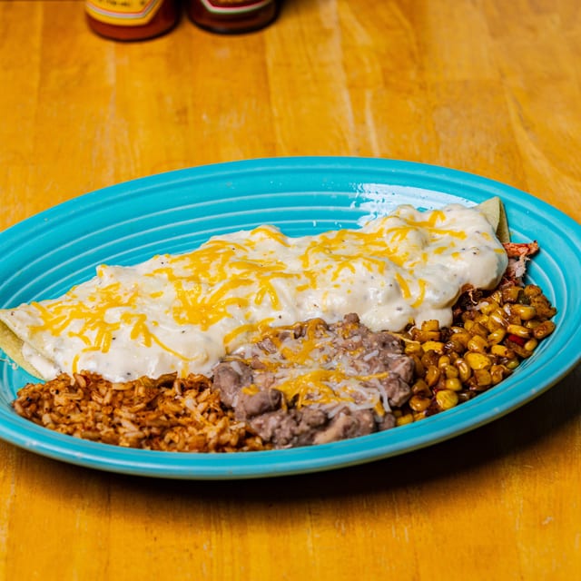 Crab or Spinach Enchiladas.